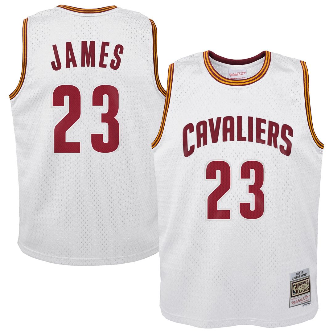 Cleveland Cavaliers LeBron James Mitchell & Ness Youth 2015 - 16 Hardwood Classics Swingman Throwback Home Jersey - White