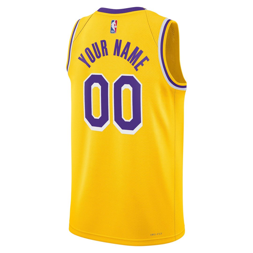 Los Angeles Lakers Nike Unisex Swingman Custom Jersey Gold - Icon Edition