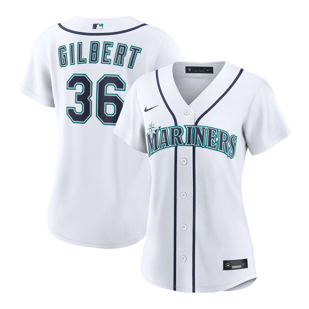 Seattle Mariners Logan Gilbert Nike Women's Home Replica Jersey - White