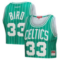 Boston Celtics Larry Bird Mitchell & Ness x DANNIJO Women's Fashion Cropped Basketball Jersey - Kelly Green