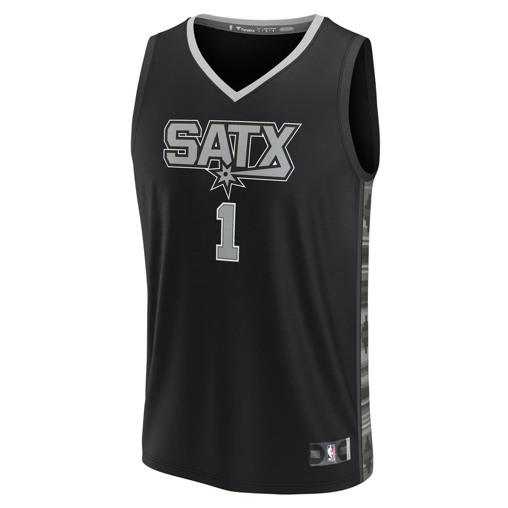 San Antonio Spurs Victor Wembanyama Fanatics Fast Break Replica Player Jersey - Statement Edition - Black
