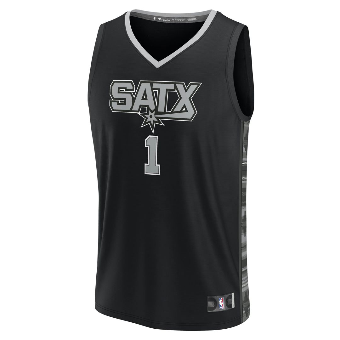 San Antonio Spurs Victor Wembanyama Fanatics Fast Break Replica Player Jersey - Statement Edition - Black