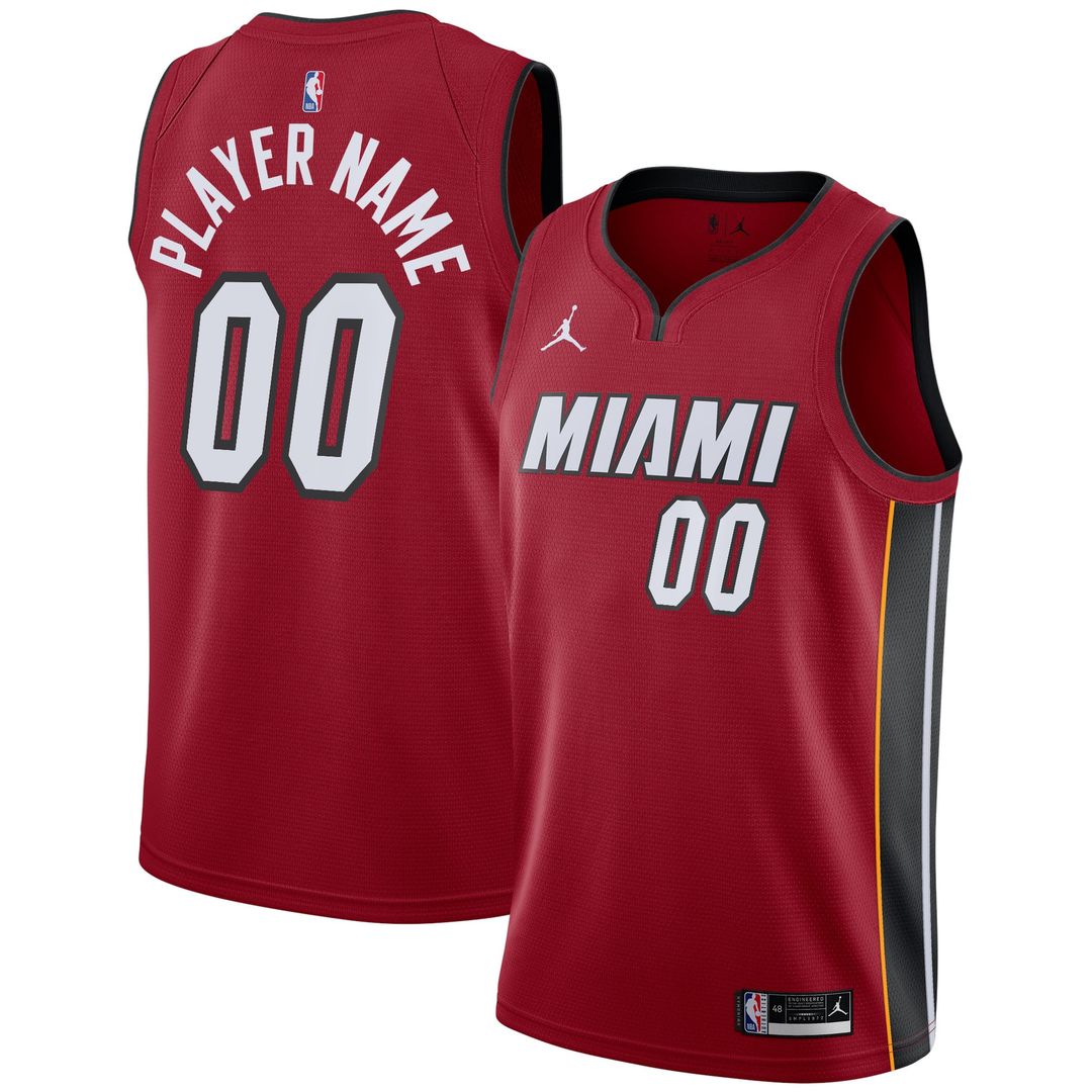 Miami Heat Jordan Brand Swingman Custom Jersey - Statement Edition - Red
