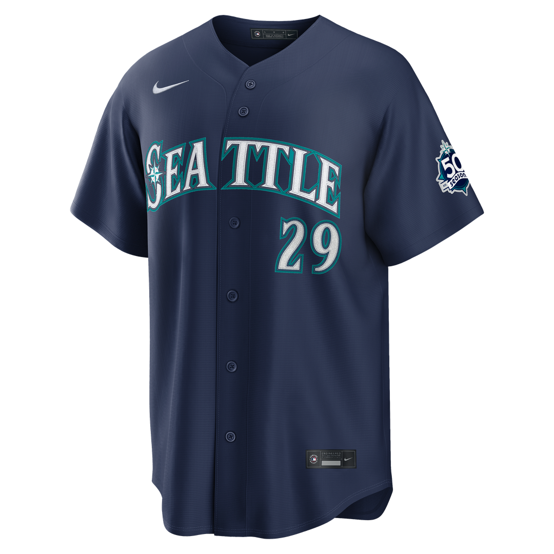 Seattle Mariners Cal Raleigh Nike Home Stadium 50th Season Patch Jersey - White