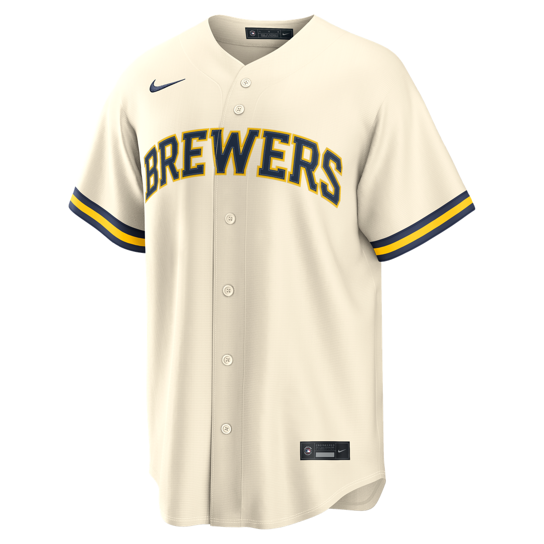 Milwaukee Brewers Christian Yelich Nike Home Replica Jersey - Cream