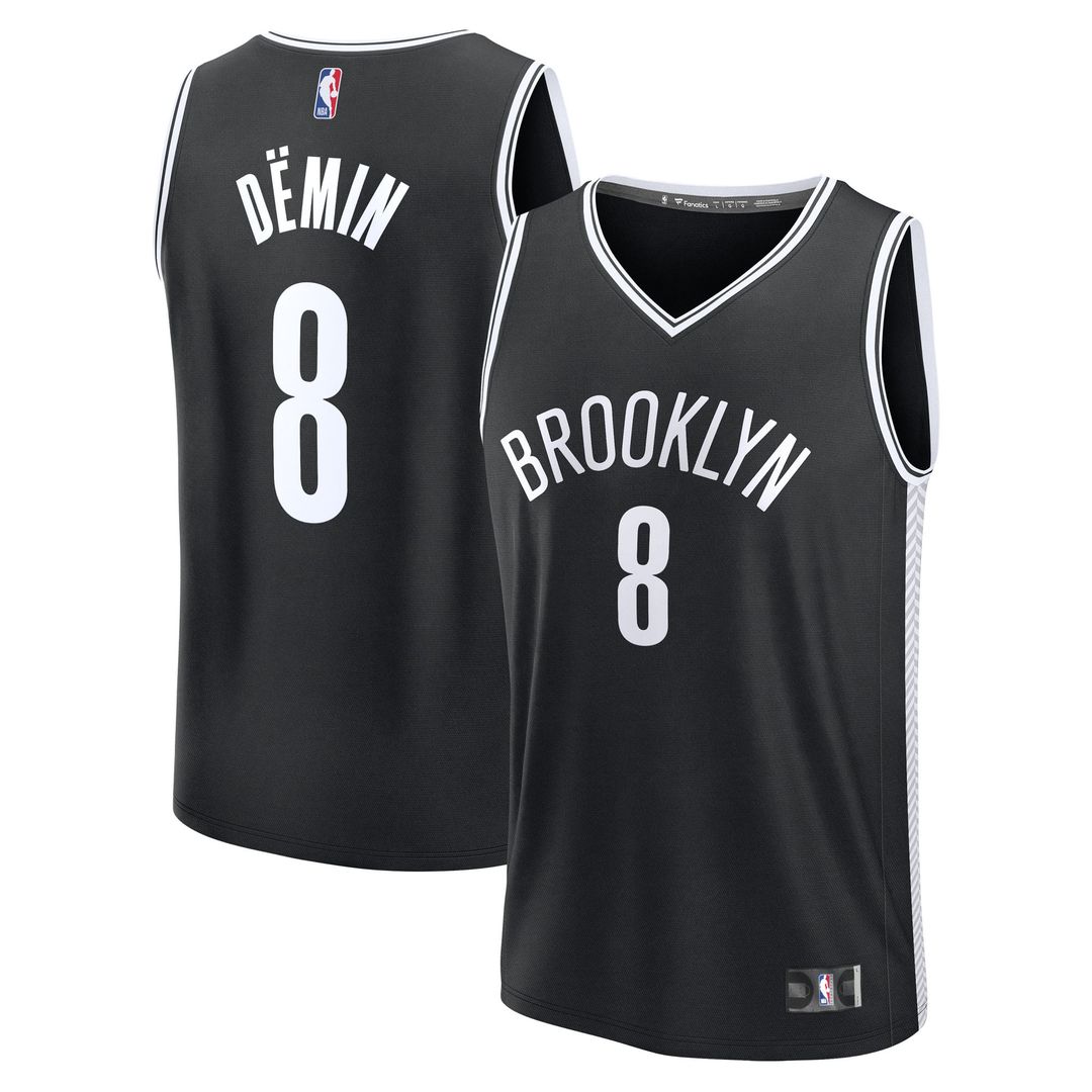 Brooklyn Nets Egor Dëmin Fanatics Fast Break Replica Jersey - Black - Icon Edition