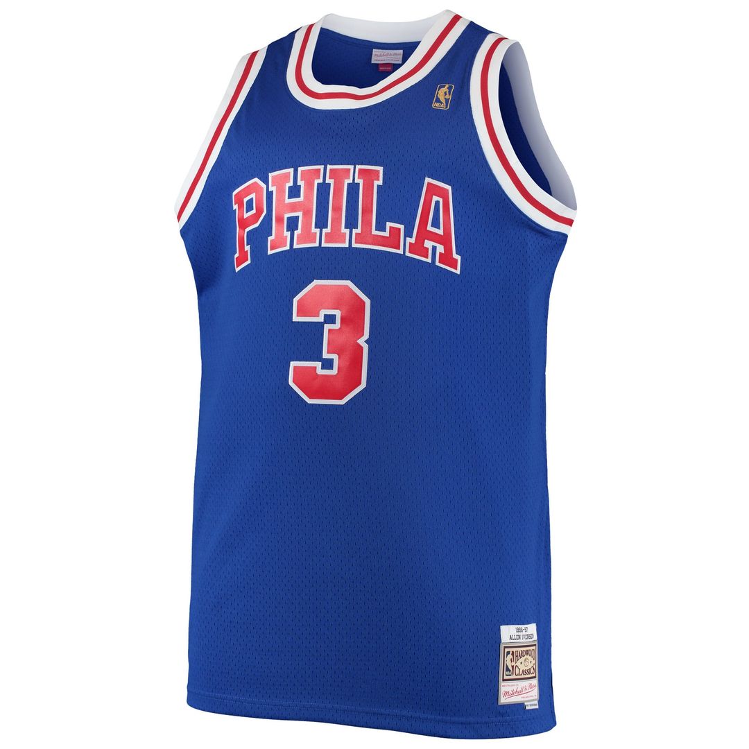Philadelphia 76ers Allen Iverson Mitchell & Ness 1996/97 Big & Tall Hardwood Classics Swingman Jersey - Royal