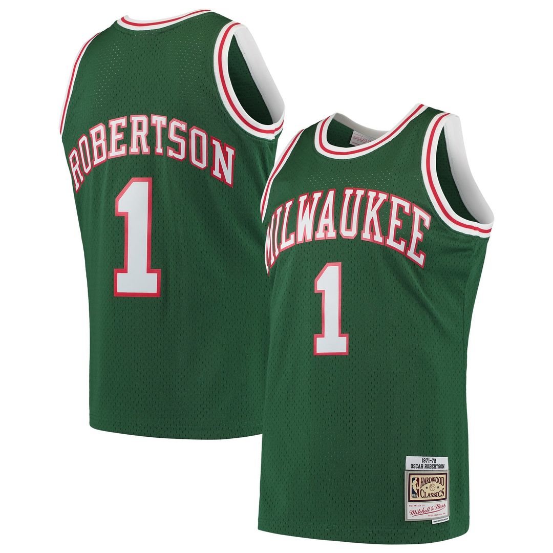 Milwaukee Bucks Oscar Robertson Mitchell & Ness 1971/72 Hardwood Classics Swingman Jersey - Green